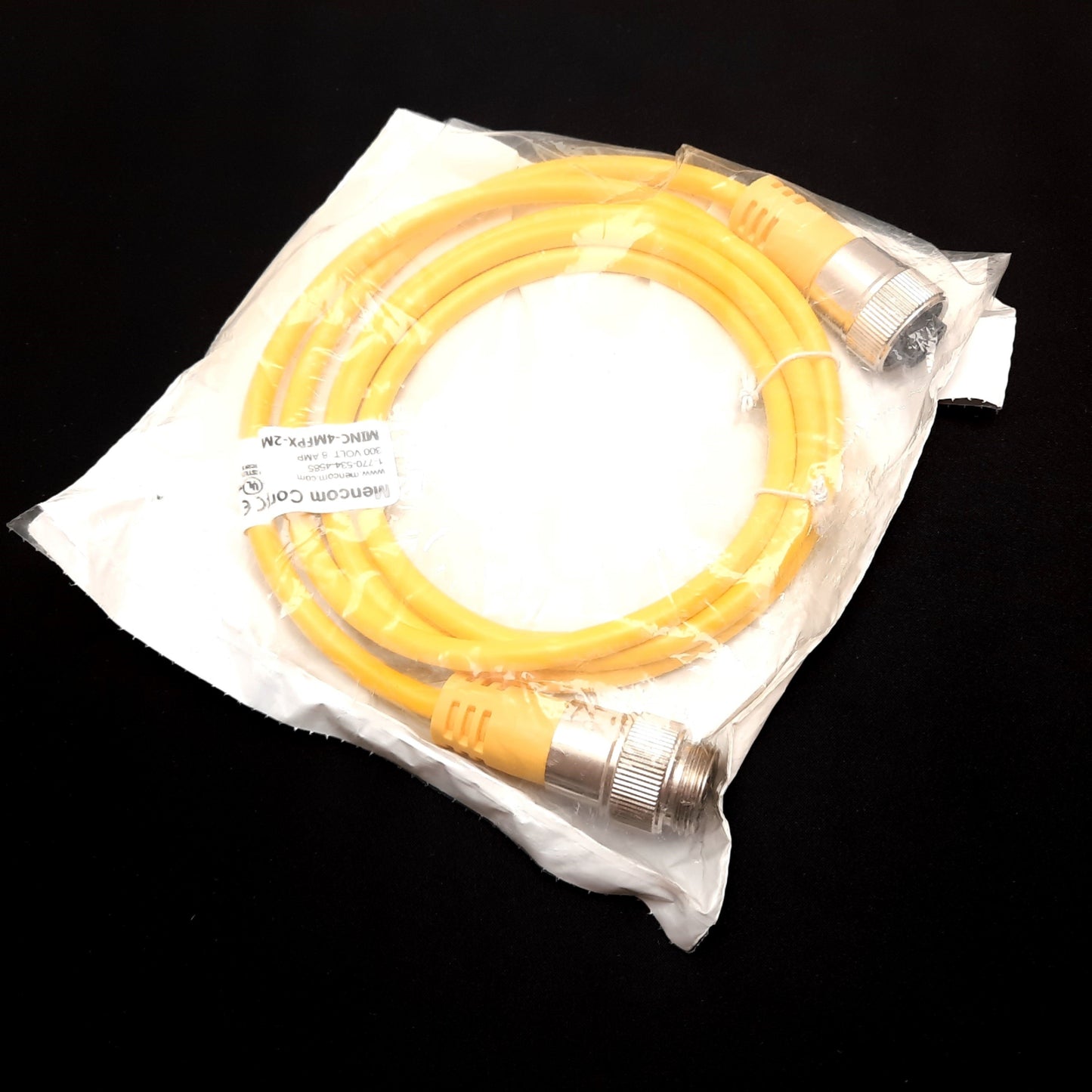 New Mencom MINC-4MFPX-2M MIN Size I Cordset, 4-Pin Male to Female, 300V 8A, 2m