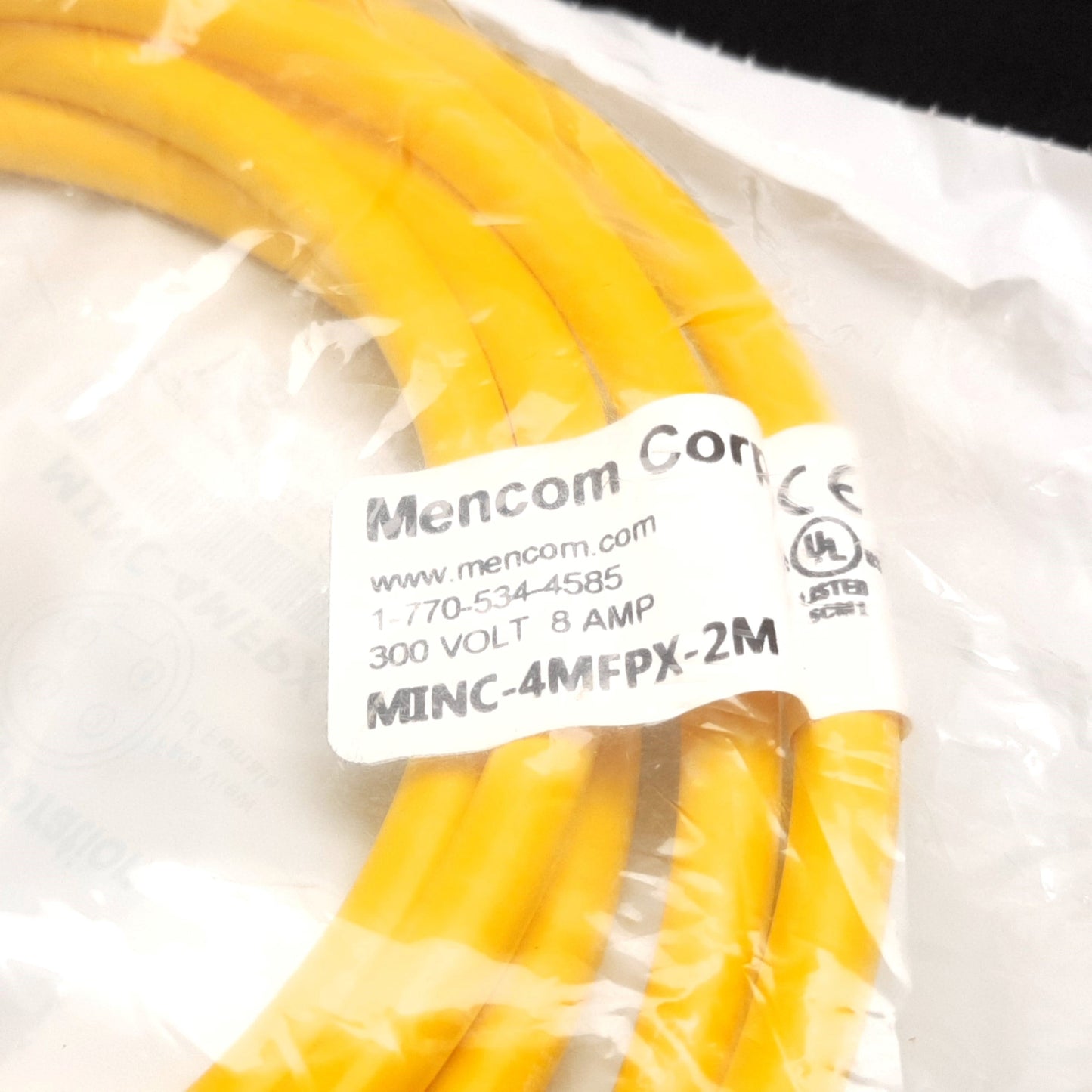 New Mencom MINC-4MFPX-2M MIN Size I Cordset, 4-Pin Male to Female, 300V 8A, 2m