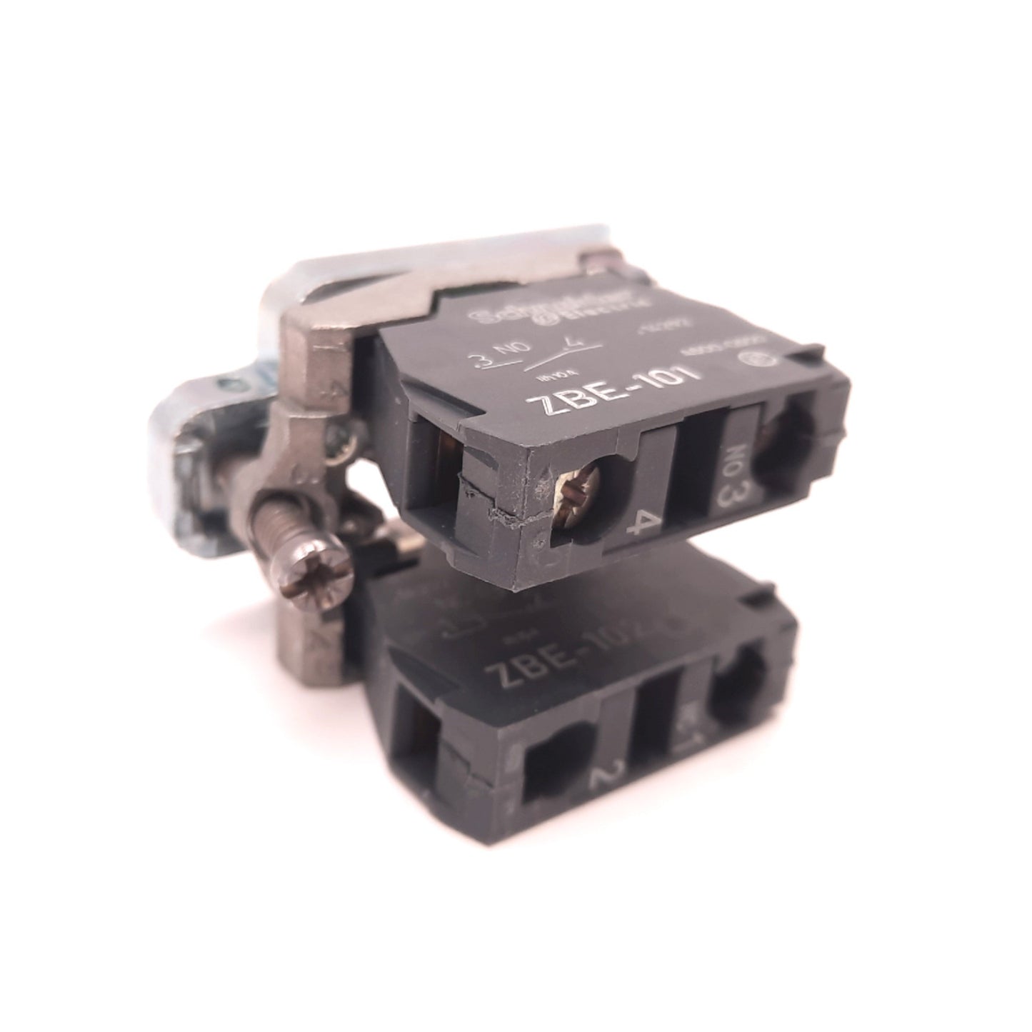 New Schneider ZB4 BZ105 22mm Mounting Base W/1NO 1 NC Contact Blocks