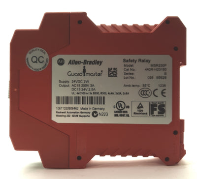 Used Allen Bradley MSR230P Guardmaster Safety Relay Expansion Module 4NO, *Bad Mount*