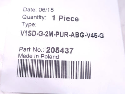 New Pepperl+Fuchs V1SD-G-2M-PUR-ABG-V45-G Connection Cable M12 to RJ45 D-coded, 2m