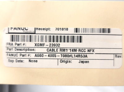 New FANUC XGMF-23932 A660-4005-T080#L14R53A Robot Cable RM1 Connector 14 Meter