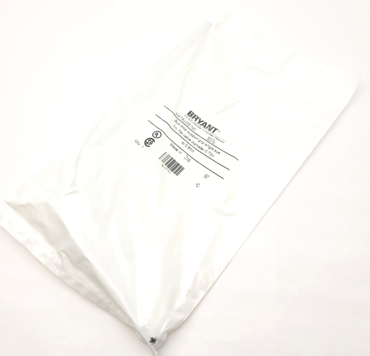 New Bryant BDS73U Bus Drop Support Grip Galvanized Split Mesh Single Eye 7", 0.7"Dia