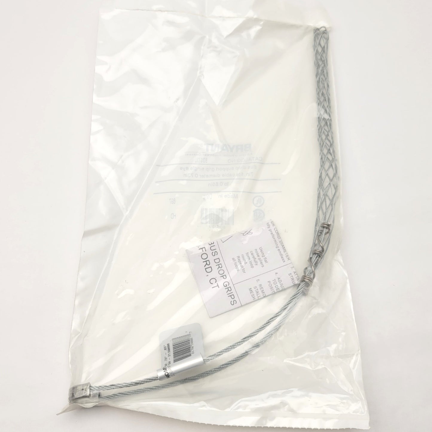 New Bryant BDS73U Bus Drop Support Grip Galvanized Split Mesh Single Eye 7", 0.7"Dia