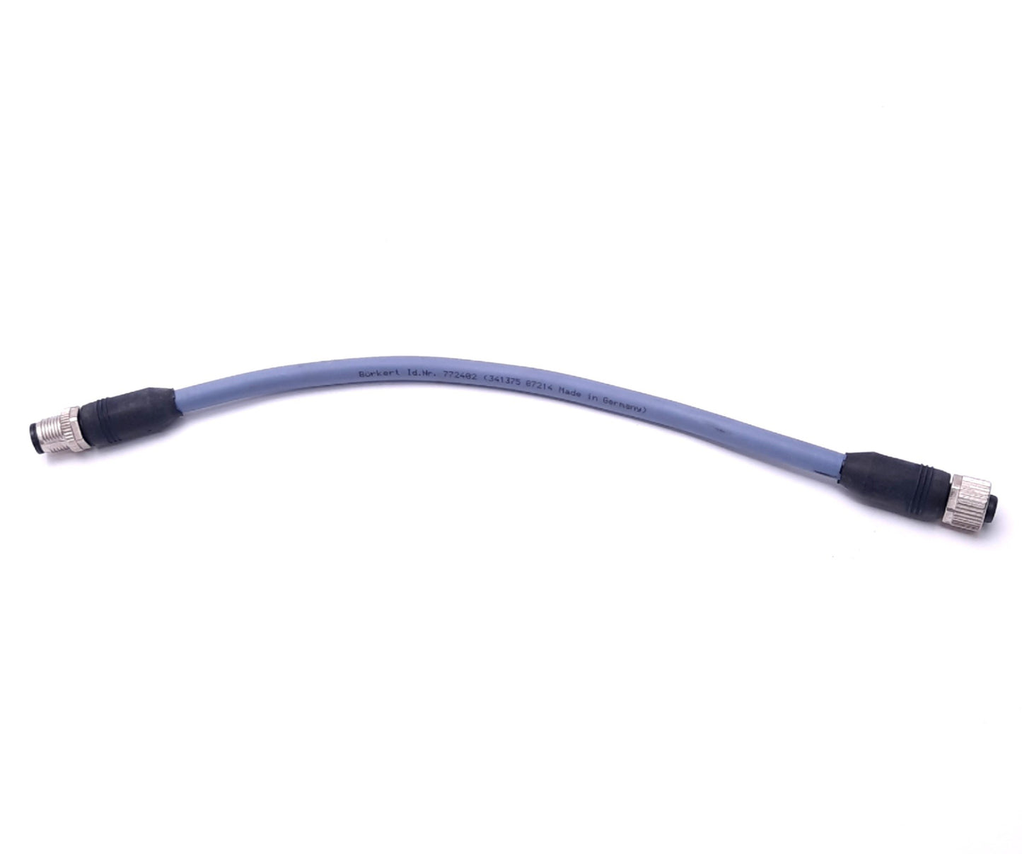 Used Burkert 772402 Bus Cable Extension M12 5-Pin Male to Female, 0.2M Length