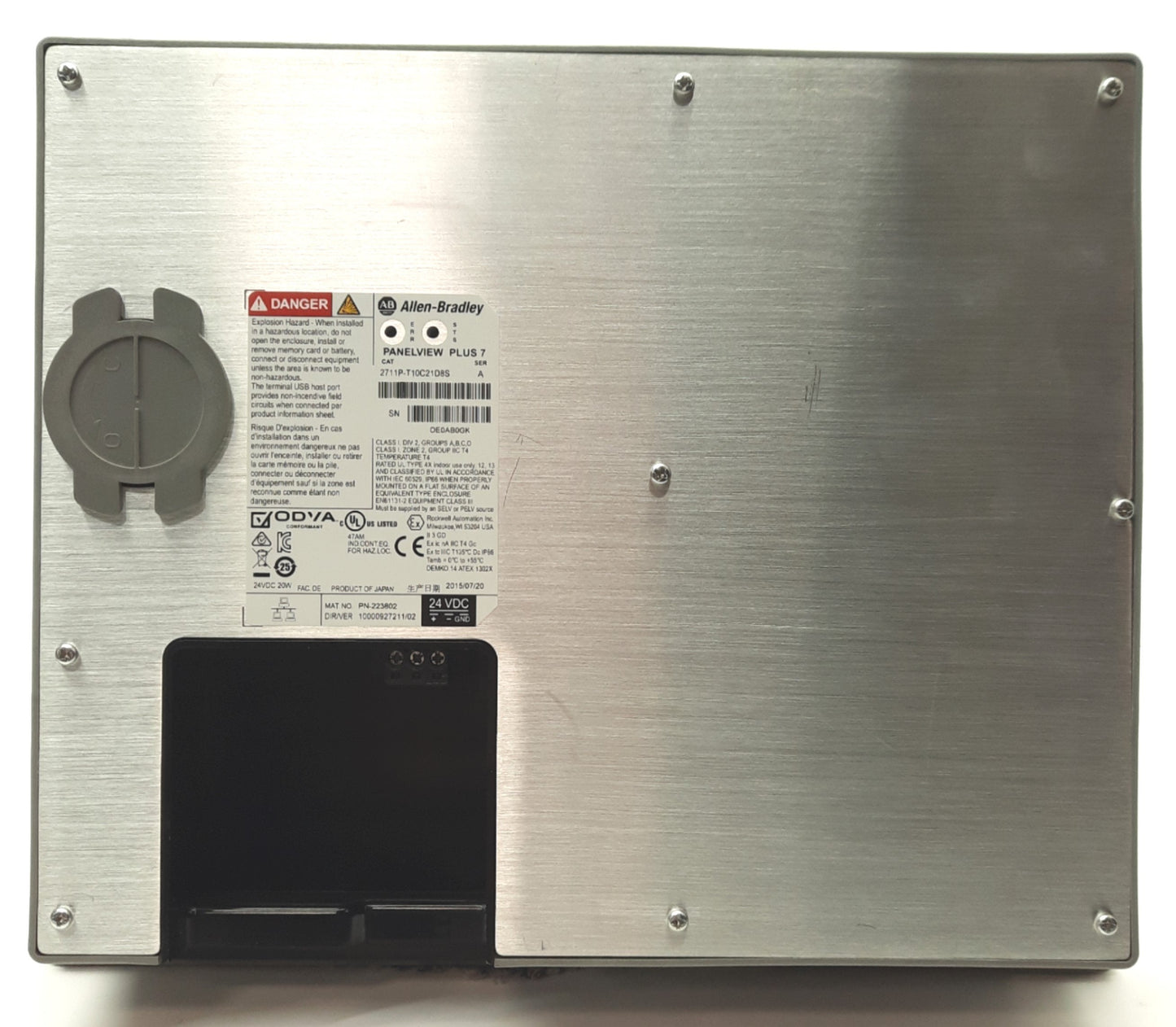 Used Allen Bradley 2711P-T10C21D8S Ser A PanelView Plus 7 HMI Panel, 10.4", 24VDC