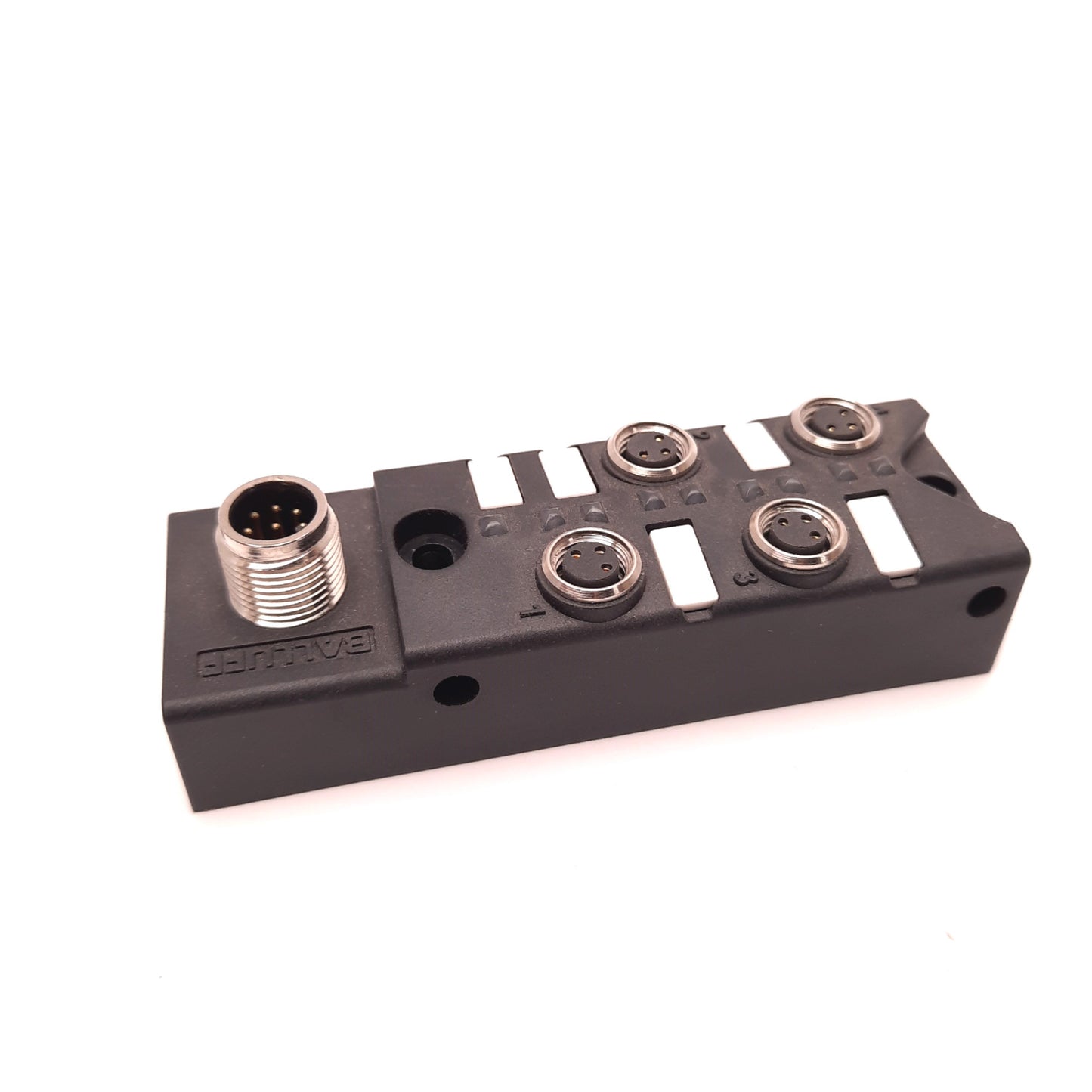 Used Balluff BPI00A7 Distribution Box, 10-30VDC PNP M12 8 Pin M, M8 x 4 Ports 3 Pin F