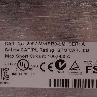 Used Allen Bradley 2097-V31PR0-LM Ser A Kinetix 350 Indexing Servo Motor Drive 240VAC