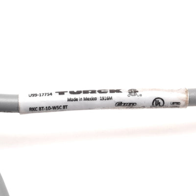 New Turck RKC 8T-10-WSC 8T Cordset, 8-Pin M12 90ø Male To Straight Female, 10m