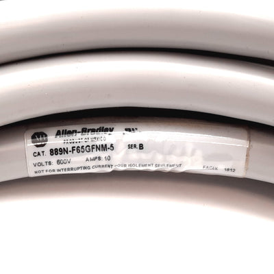 New Allen Bradley 889N-F65GFNM-5 Mini / Mini Plus Cable, 5-Pin Male to Female, 5m