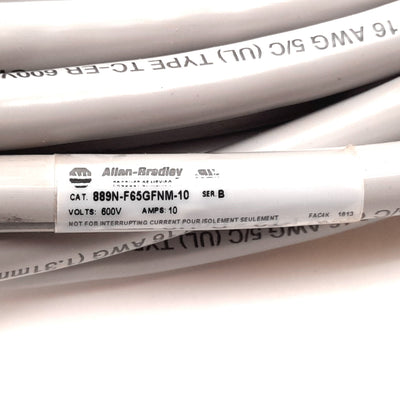 New Allen Bradley 889N-F65GFNM-10 Mini / Mini Plus Cable, 5-Pin Male to Female, 10m