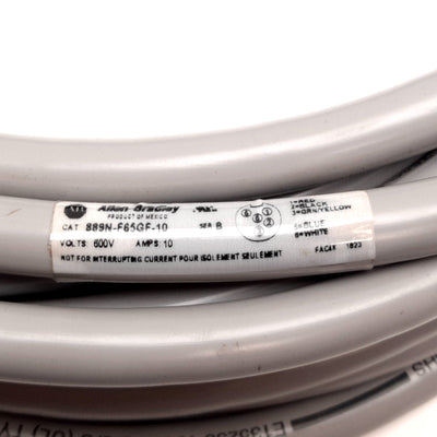 New Allen Bradley 889N-F65GF-10 Mini / Mini Plus Cable, 5-Pin Female to Leads, 10m