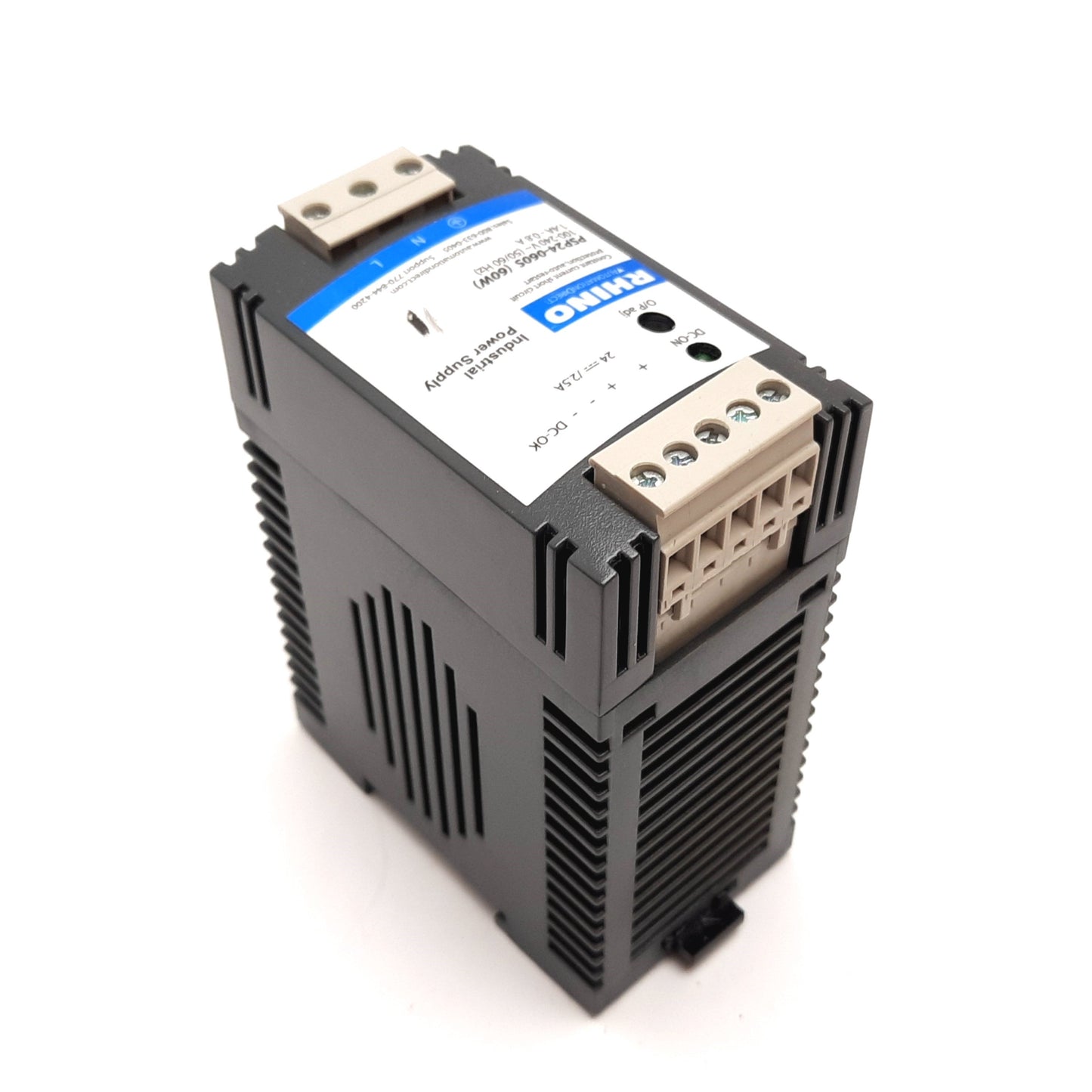 Used Automation Direct PSP24-060S Rhino Power Supply, In: 100-240VAC, Out: 24VDC 2.5A