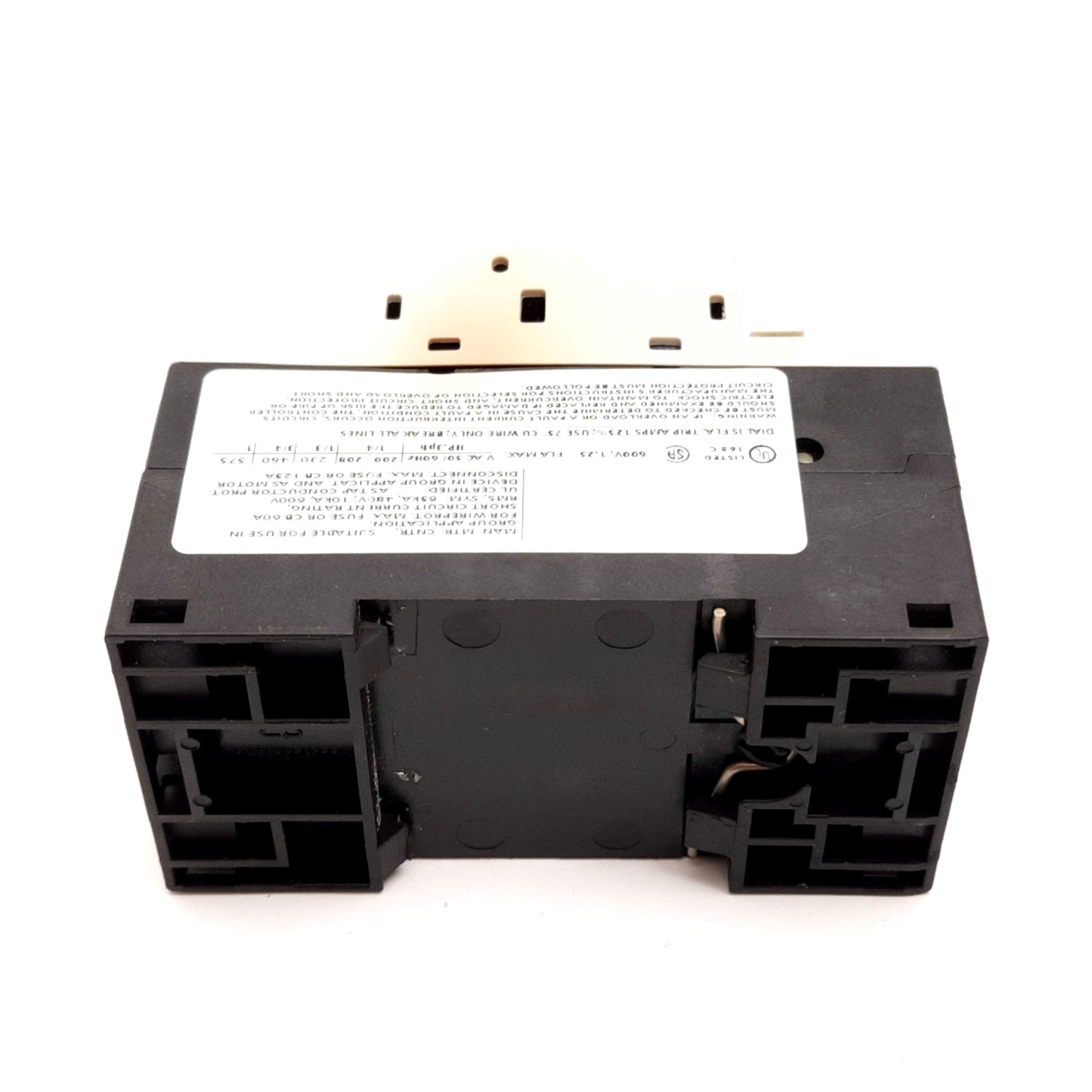 Used Siemens 3RV1011-0KA10 Circuit Breaker, 3-Pole, Rating: 0.9-1.25A 600V