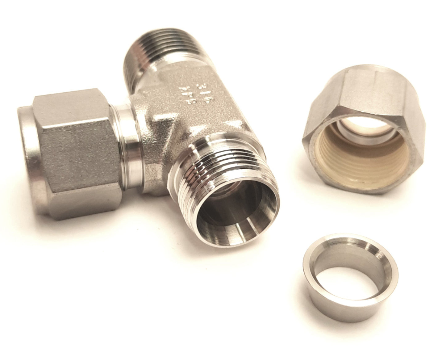New – Open box Swagelok SS-810-3-8TMT Stainless Male Run Tee Fitting 1/2" NPT to 1/2" Tube