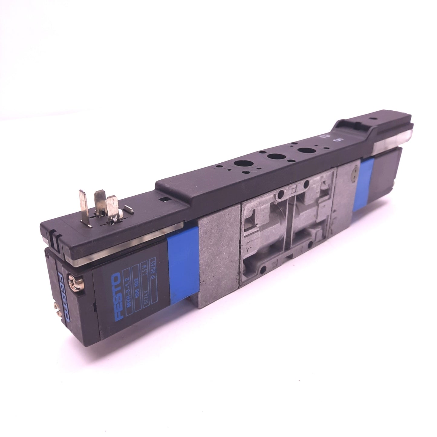 Used Festo MVH-5/3E-1/8B Air Solenoid Valve 24VDC, 3-10 Bar, 1,000 l/min