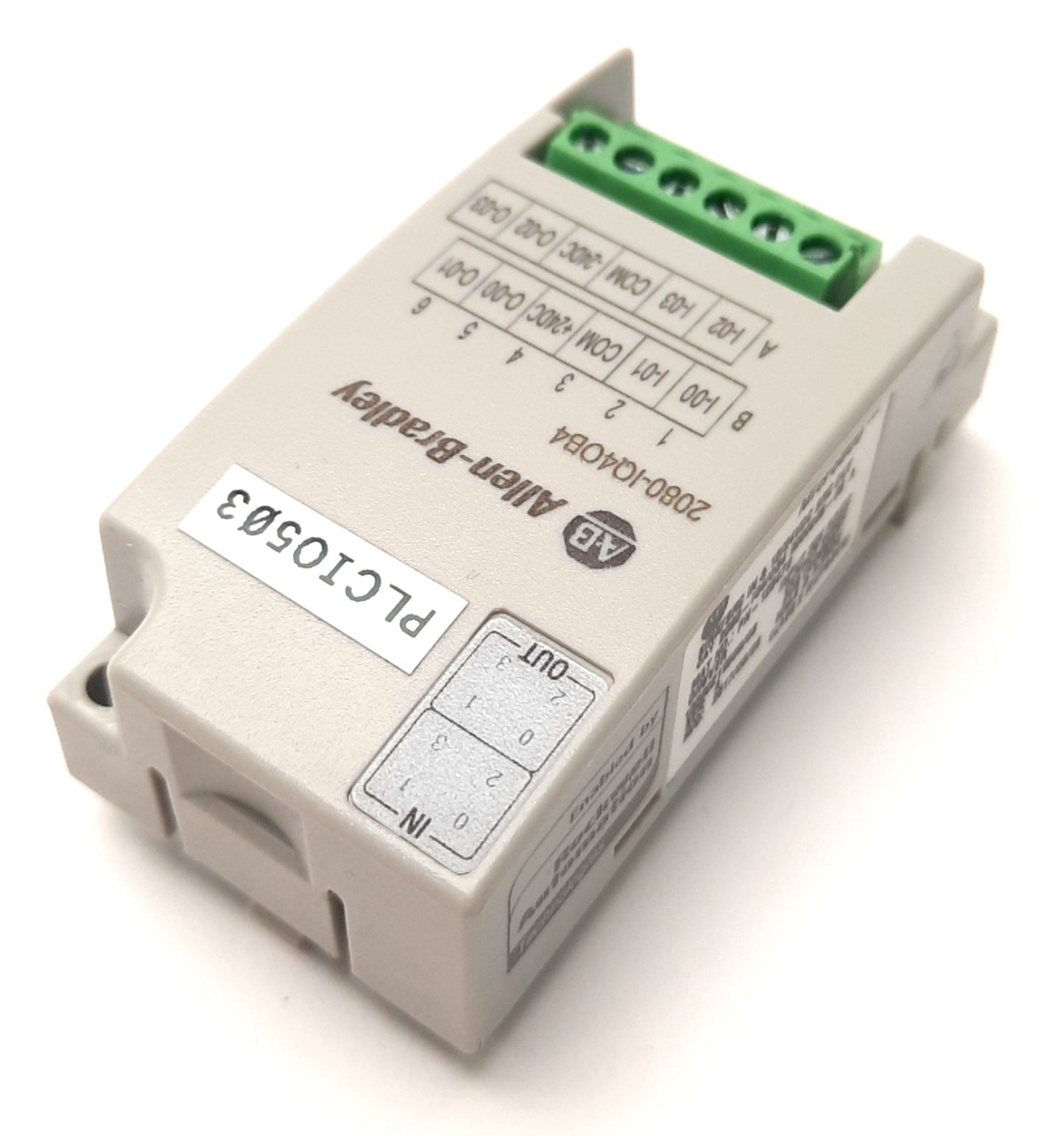 Used Allen-Bradley 2080-IQ4OB4 Micro800 Combo Plug-In Module 4 In/Outputs, 24v DC 3mA