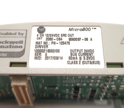 Allen-Bradley 2080-OB4 Micro800 Plug-In Module 4-Point, 12/24v DC Source Output