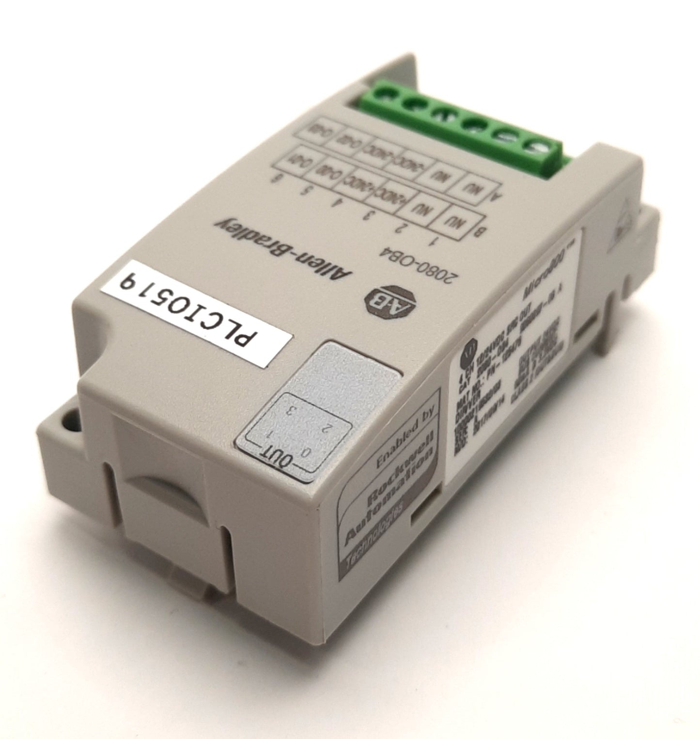 Used Allen-Bradley 2080-OB4 Micro800 Plug-In Module 4-Point, 12/24v DC Source Output