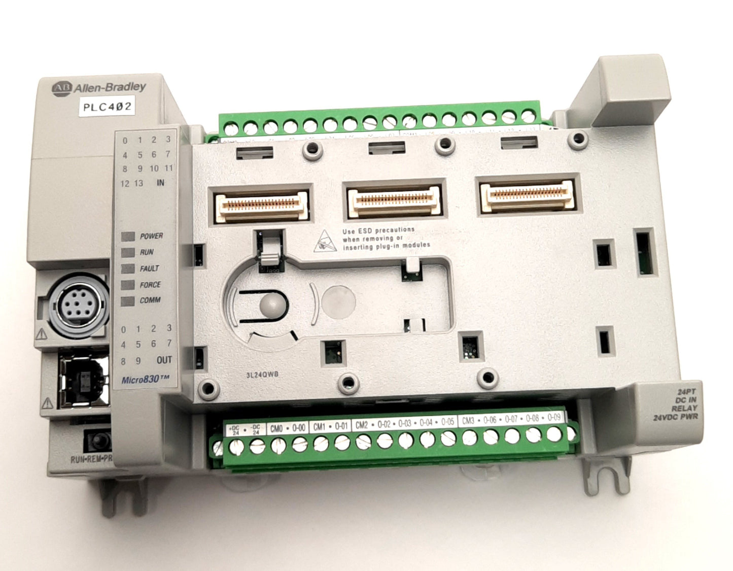 Used Allen-Bradley 2080-LC30-24QWB Micro830 I/O Controller 24v AC/DC Input, 3 Slots