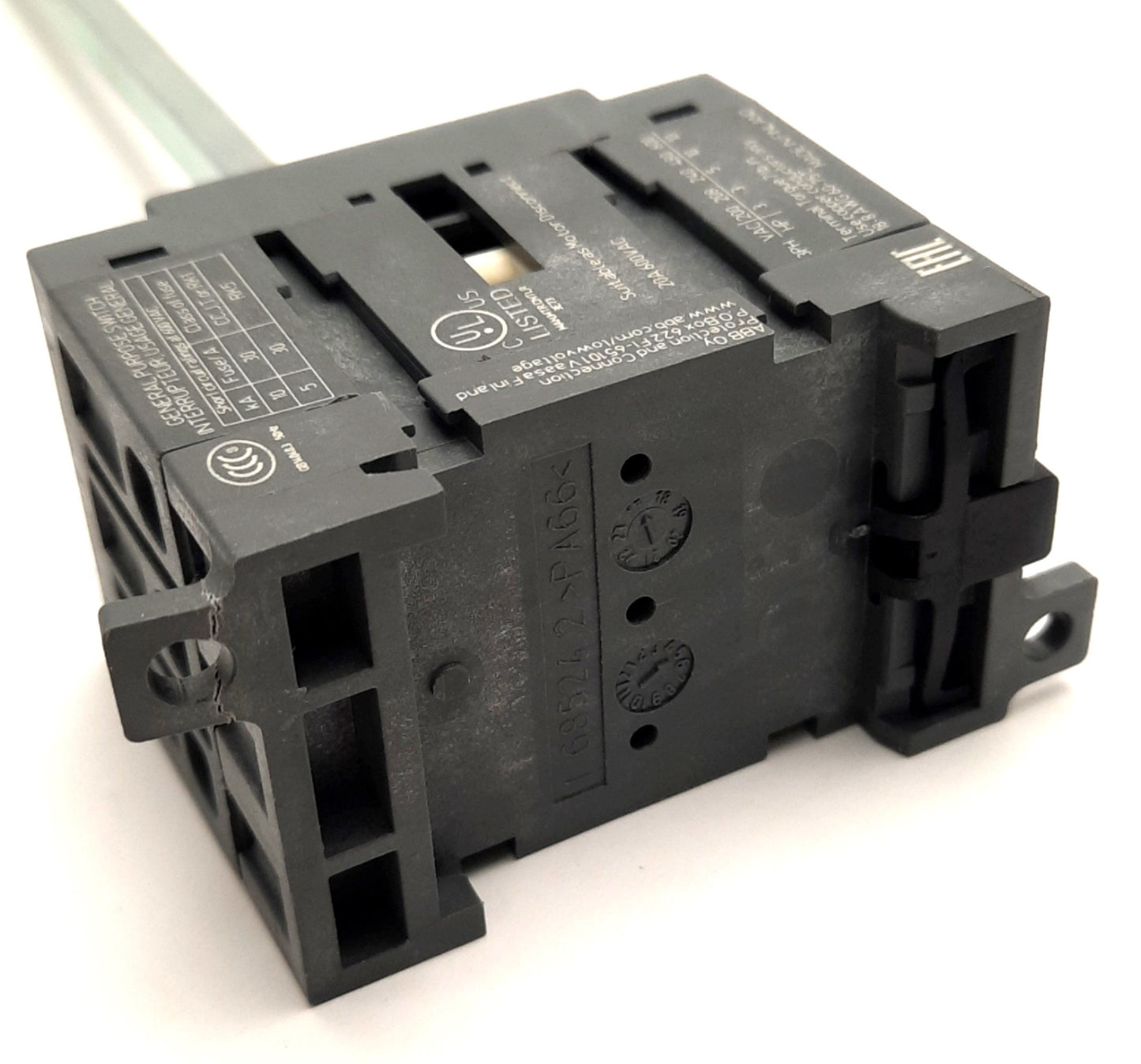 Used Lot of 2 ABB OT16F3 Disconnect Switch with 5" Shaft 20A 600V 10HP, 3-Pole