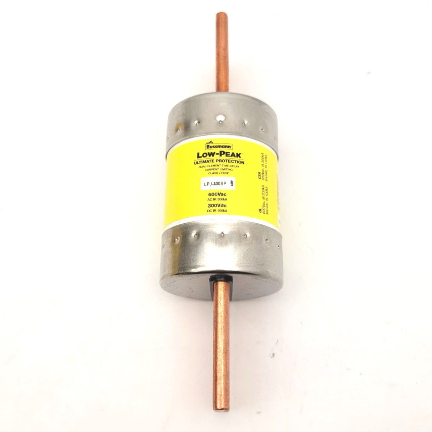 Used Bussmann LPJ-400SP Low Peak Dual Element Blade Body Fuse, 600VAC/300VDC, 400A