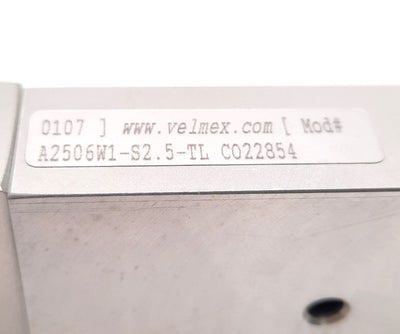 Velmex A2506W1-S2.5-TL Manual Unislide 3.5" Travel, 10 Turns/Inch, Thumbscrew