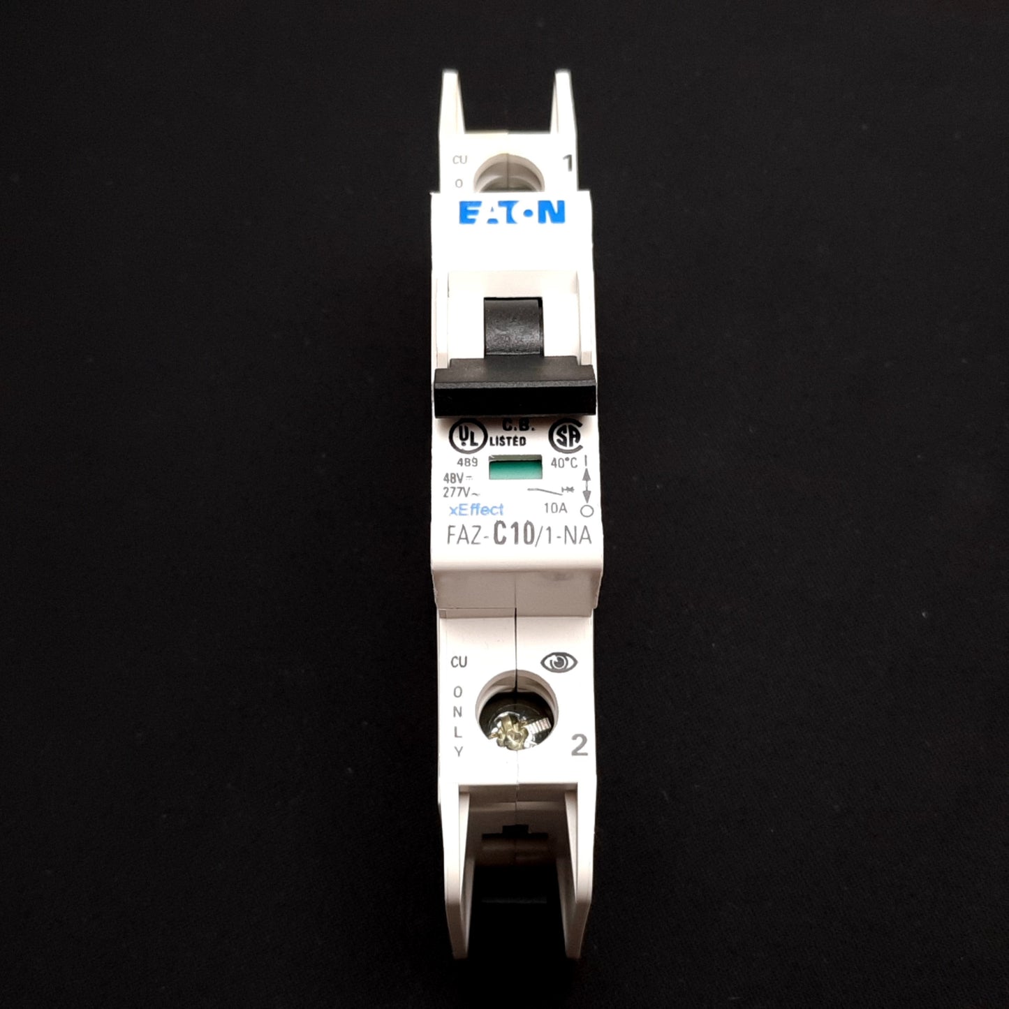 Used Eaton FAZ-C10/1-NA Circuit Breaker, 1-Pole, C-Curve, 48VDC 277VAC 10A