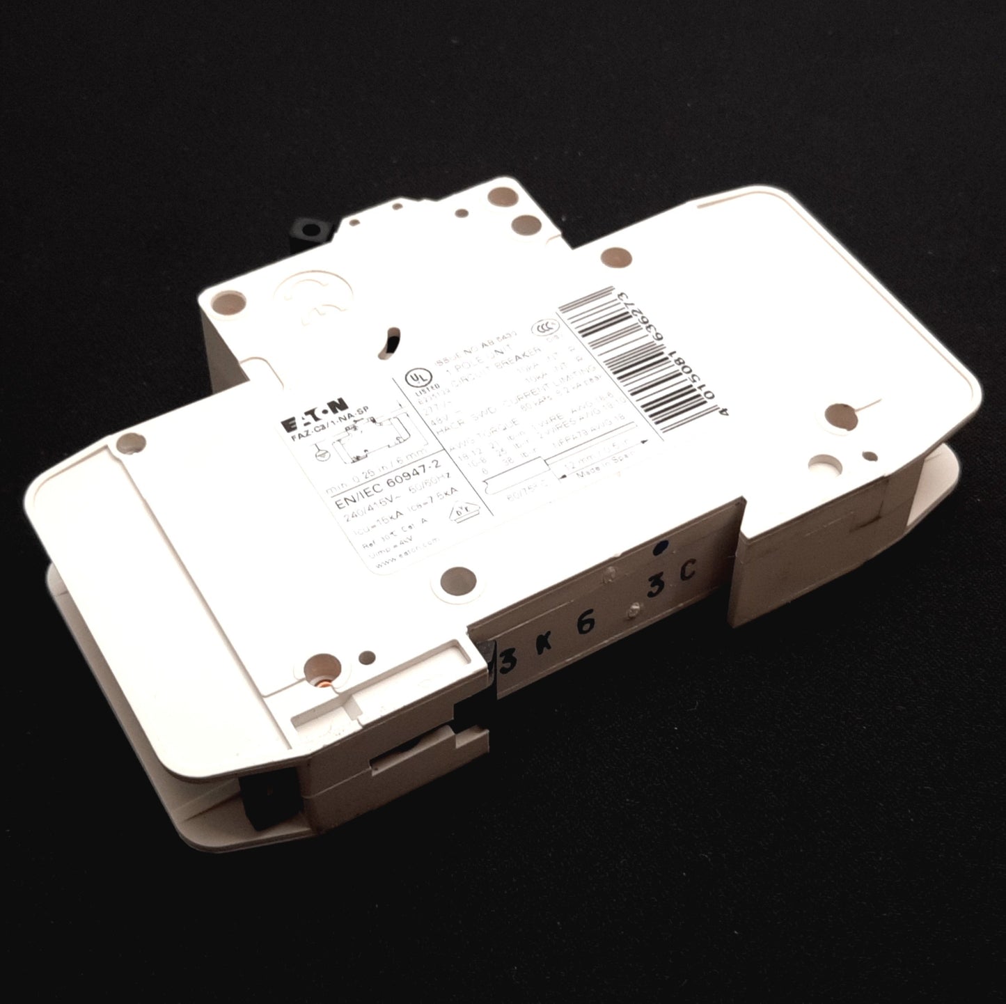 Used Eaton FAZ-C3/1-NA Circuit Breaker, 1-Pole, C-Curve, 48VDC 277VAC 3A