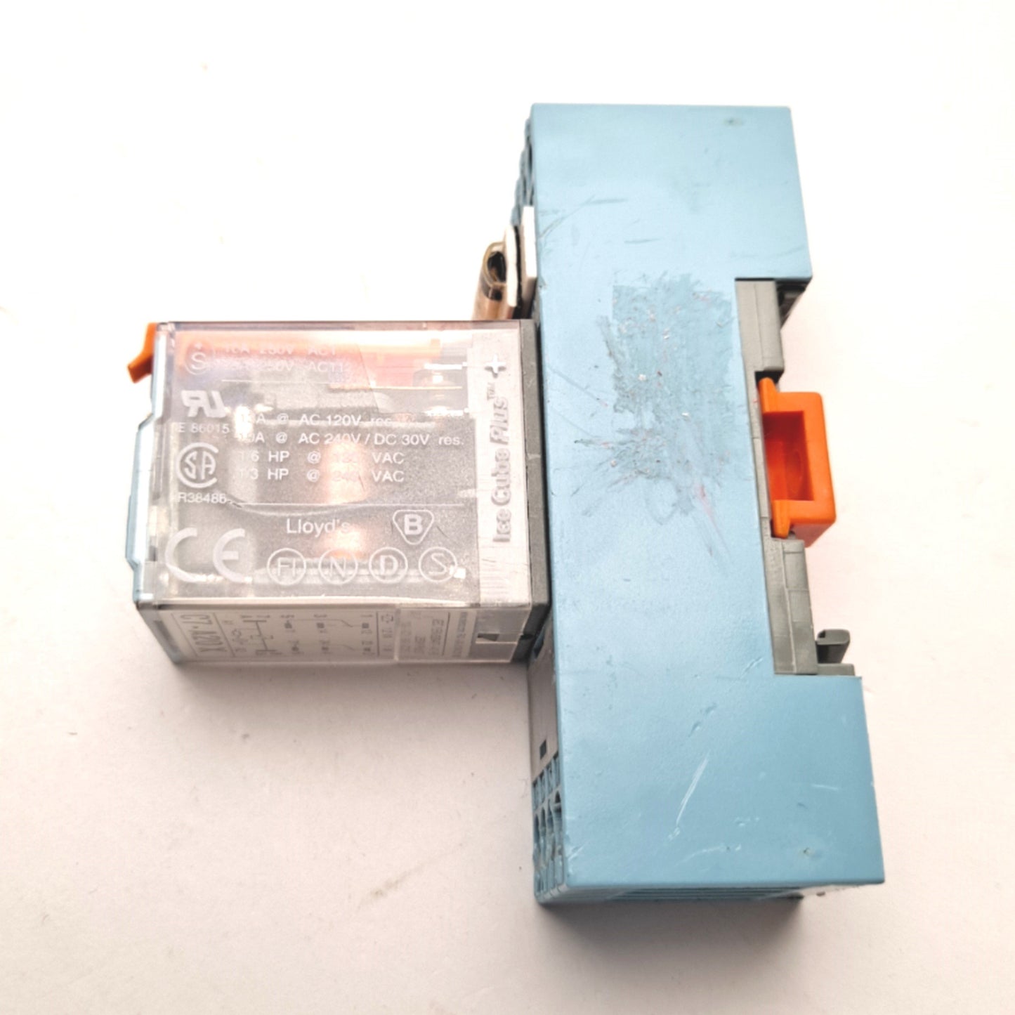 Used Releco C7-A20X Ice Cube Relay, DPDT, Coil: 24VDC, Rating: 10A 250V, With Socket