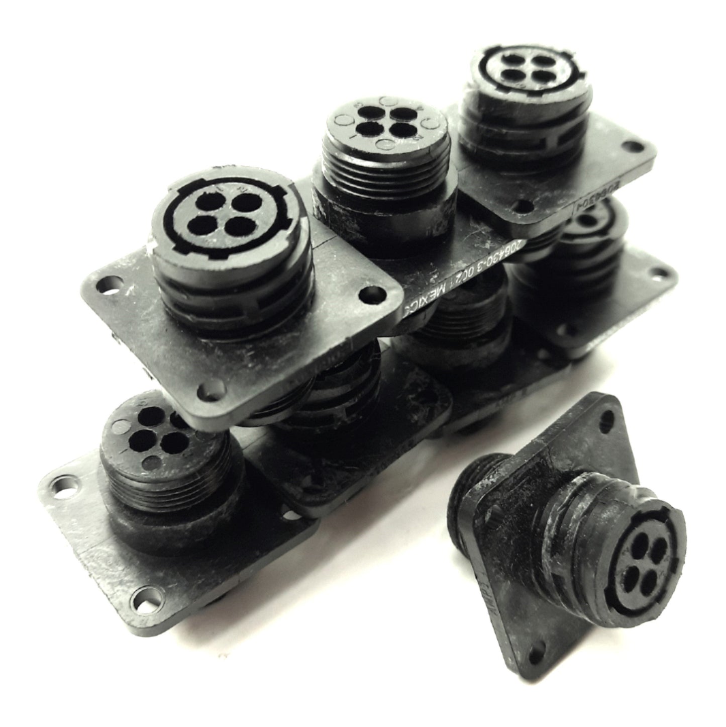 New Lot of 8 TE Connectivity 206430-1 Circular Connector Housing, 4-Pin, Size 11