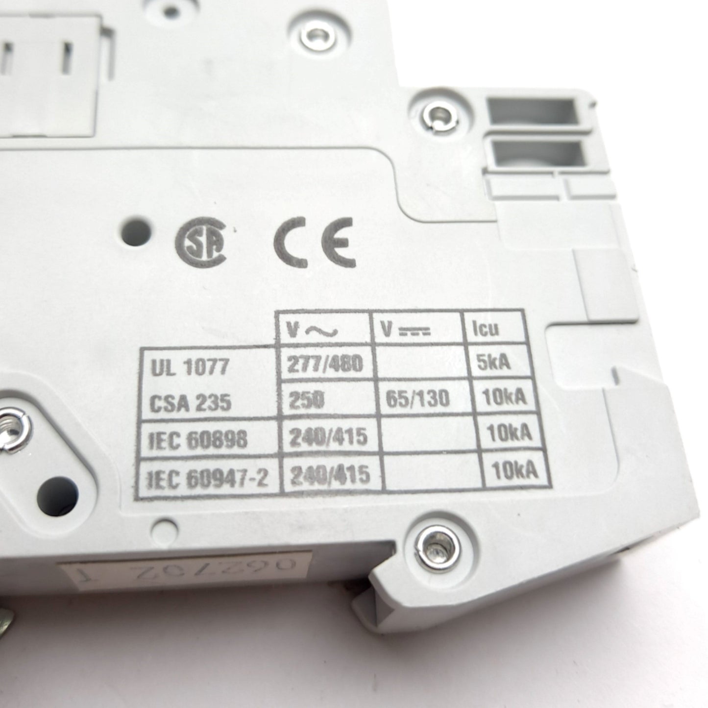 Used Cutler Hammer WMS1C20 Circuit Breaker, 1-Pole, C-Curve, 20A 240VAC, DIN Rail