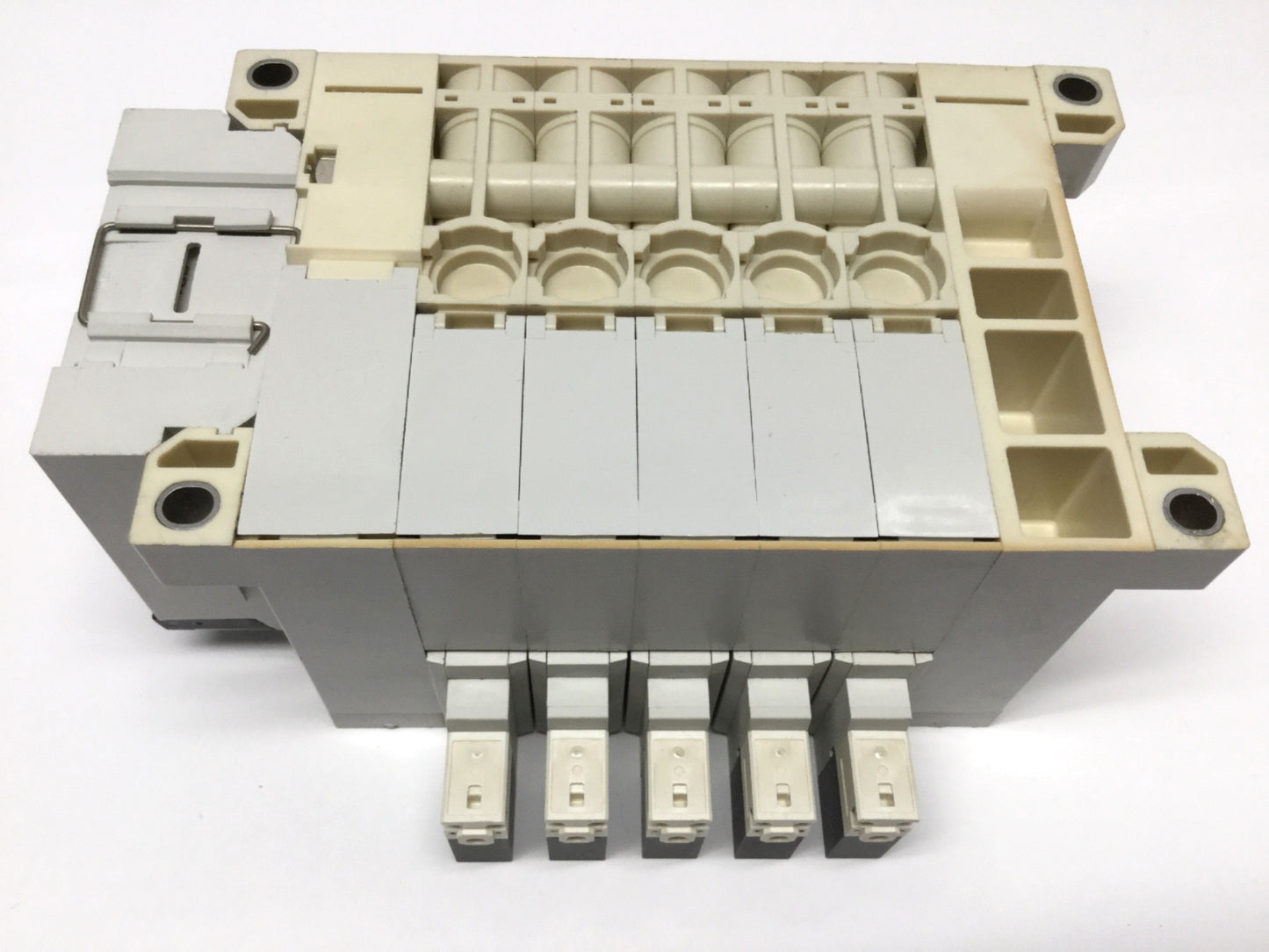 Used SMC VQ2100-5 (x5) Solenoid Valves, 5-Port 2-Pos, 24VDC w/CompoBus Serial Unit