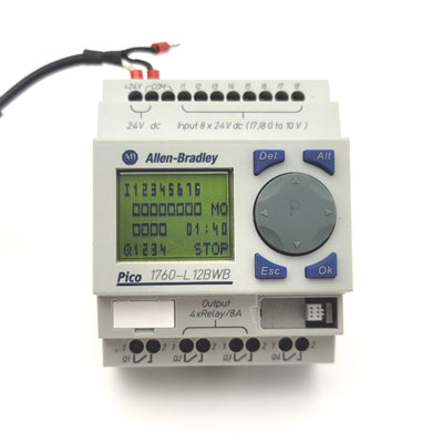 Used Allen Bradley 1760-L12BWB Pico Controller 8 Digital Inputs 4 Relay Outputs 24VDC