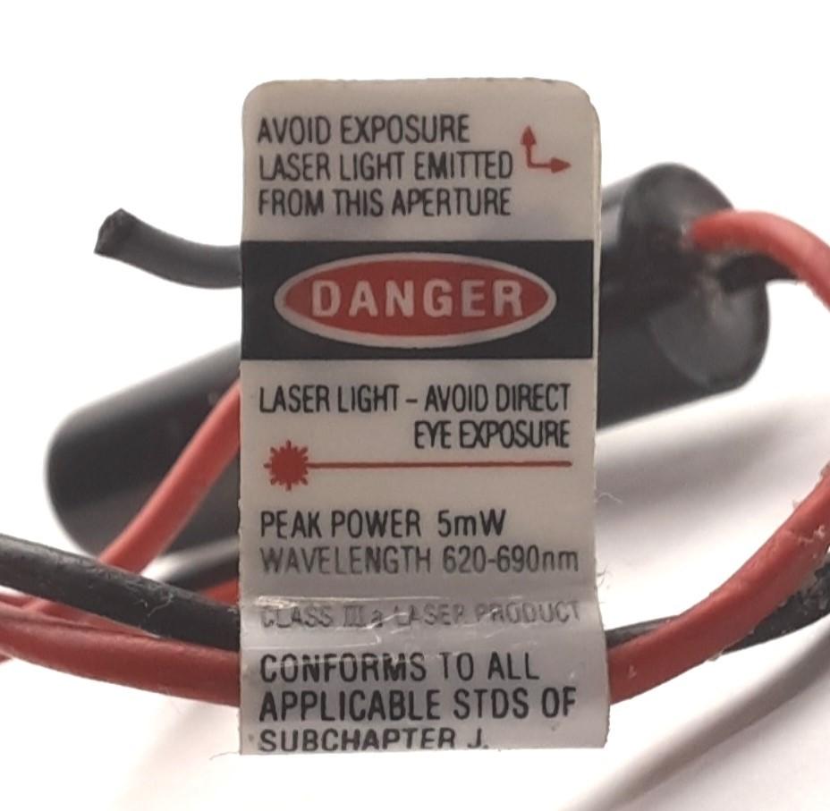 Used Diode Laser Concepts Red Line LASER Module, 5mW, 620-690nm, Ø9.5mm, 5VDC