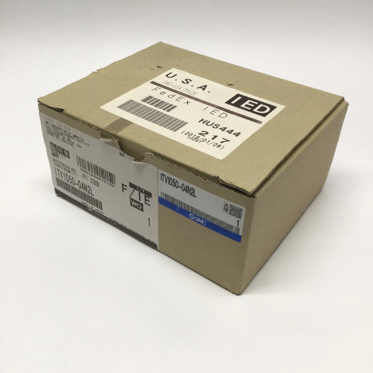 New – Open box SMC ITV1050-04N2L Electro-Pneumatic Air Pressure Regulator 24VDC, 0.9MPa, 4-20mA
