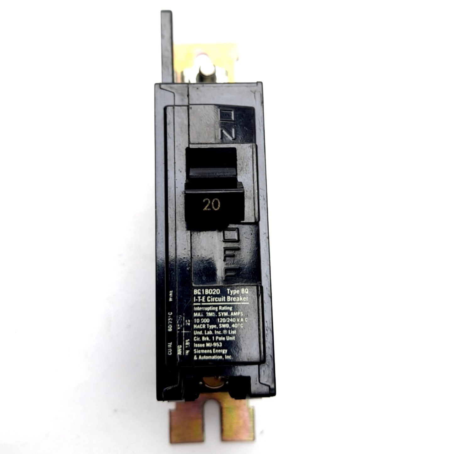 Used Siemens BQ1B020 ITE Circuit Breaker, Single Pole, Rating: 20A 120/240VAC