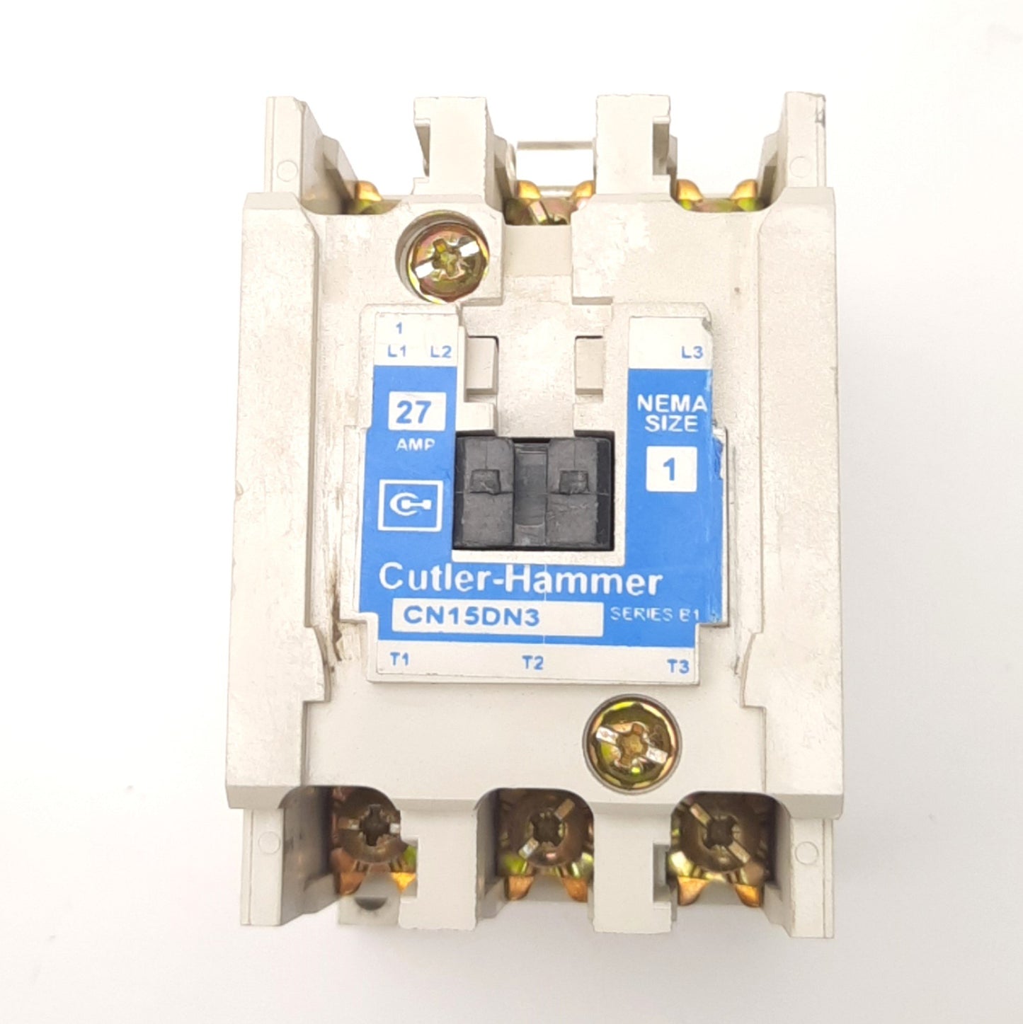 Used Cutler-Hammer CN15DN3 Contactor 120v AC Coil, 27A, 3NO, 3-Pole, 10HP Max