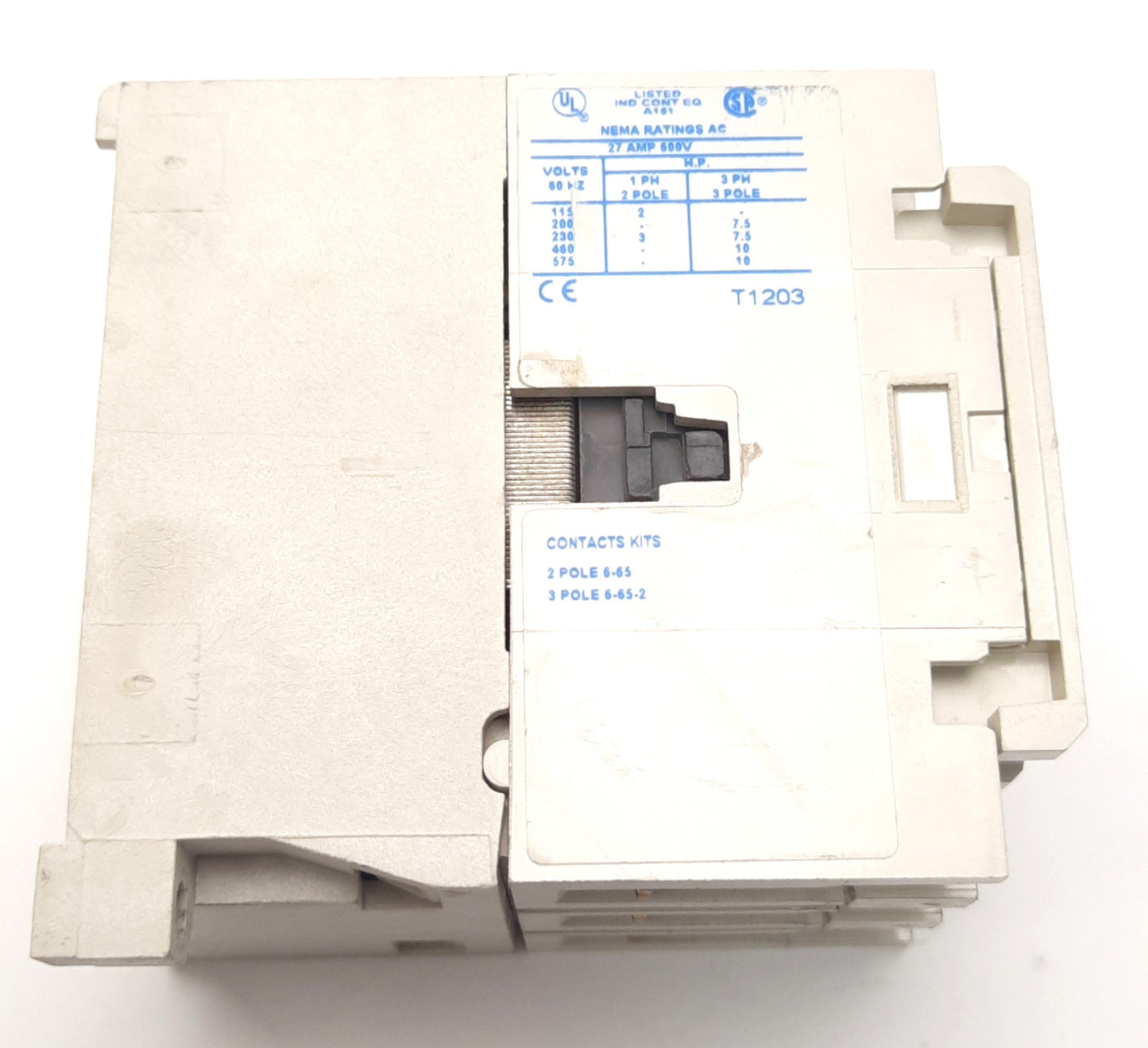 Used Cutler-Hammer CN15DN3 Contactor 120v AC Coil, 27A, 3NO, 3-Pole, 10HP Max