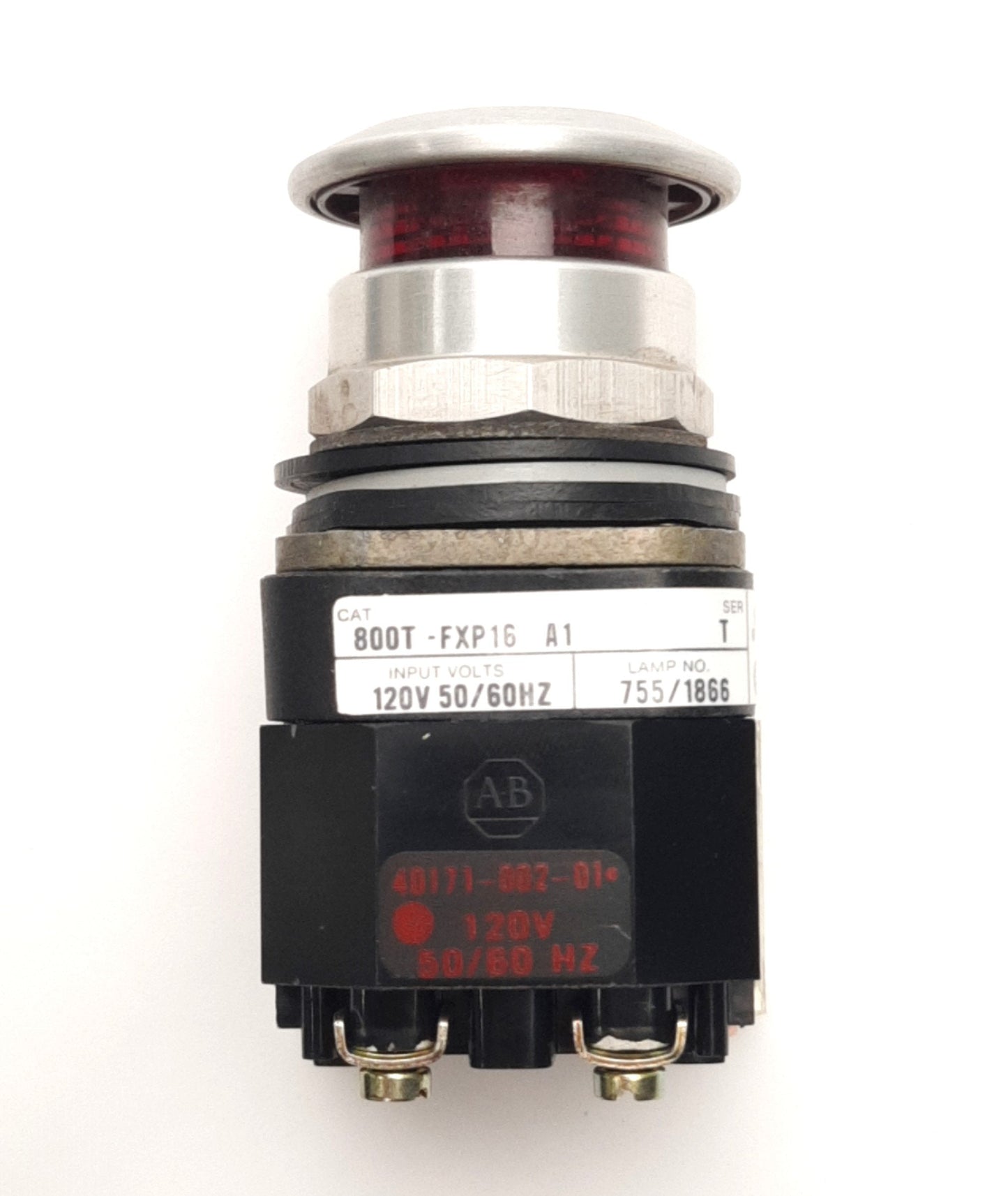 Used Allen Bradley 800T-FXP16A1 Illuminated Red Push/Pull E-Stop Switch, 120VAC
