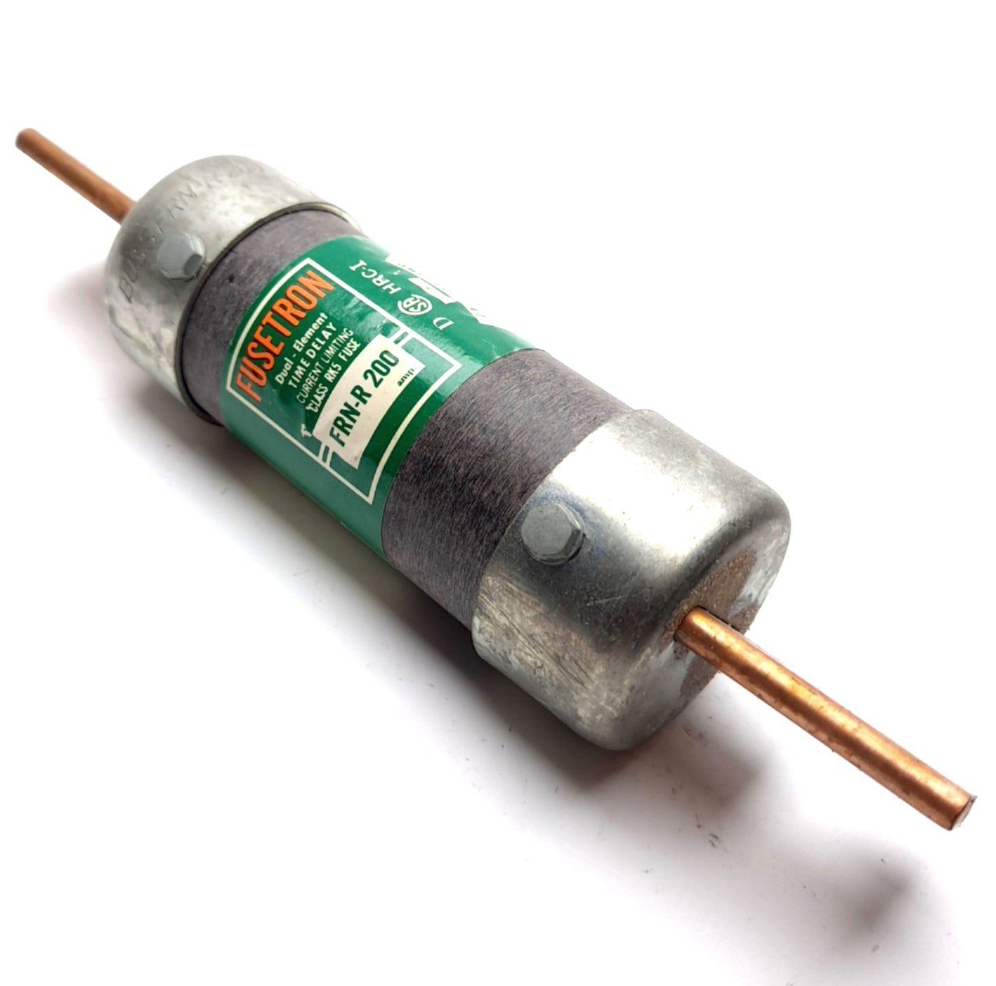Used Bussmann FR-R200 Time Delay Fuse, Rating: 200A 250VAC, Class RK5