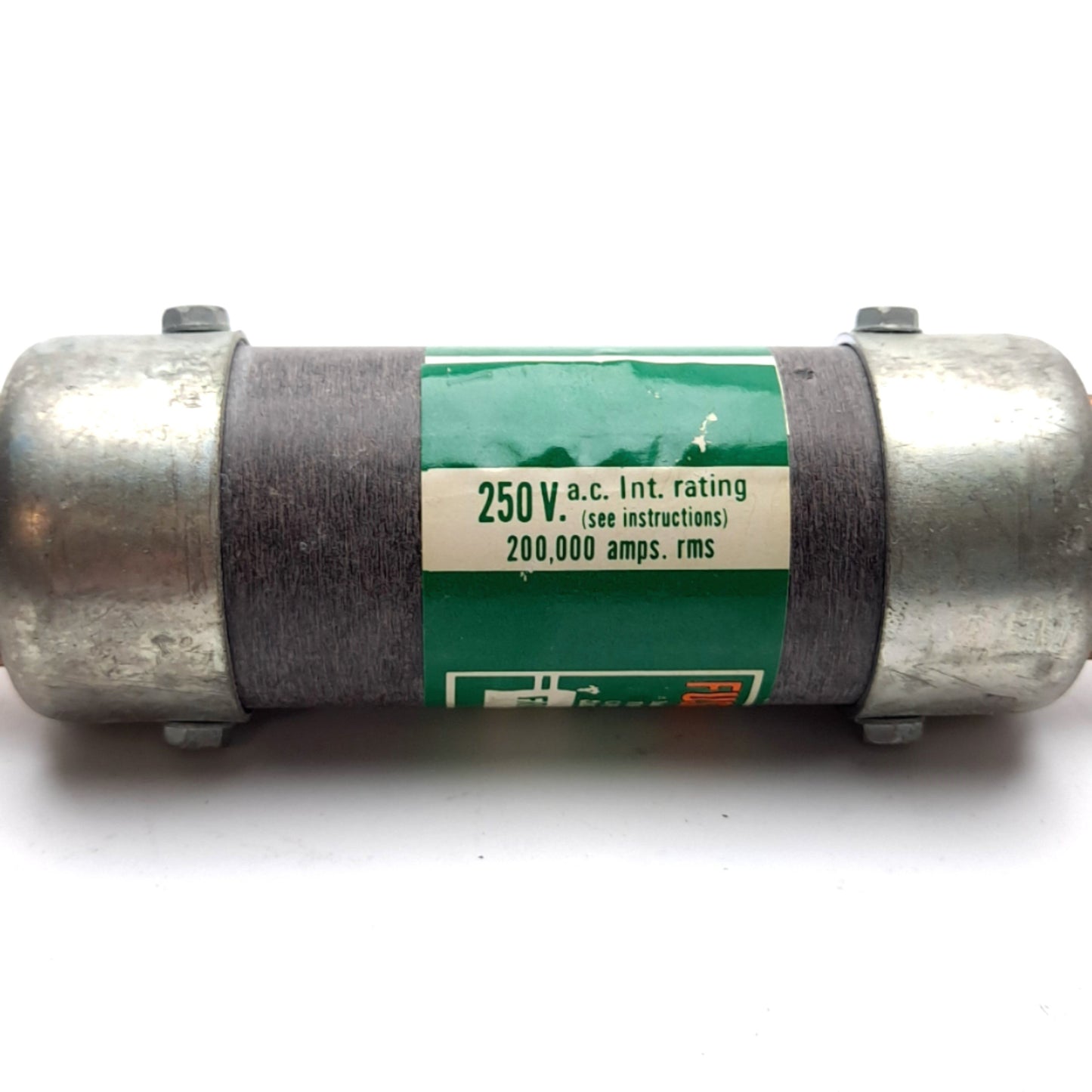 Used Bussmann FR-R200 Time Delay Fuse, Rating: 200A 250VAC, Class RK5