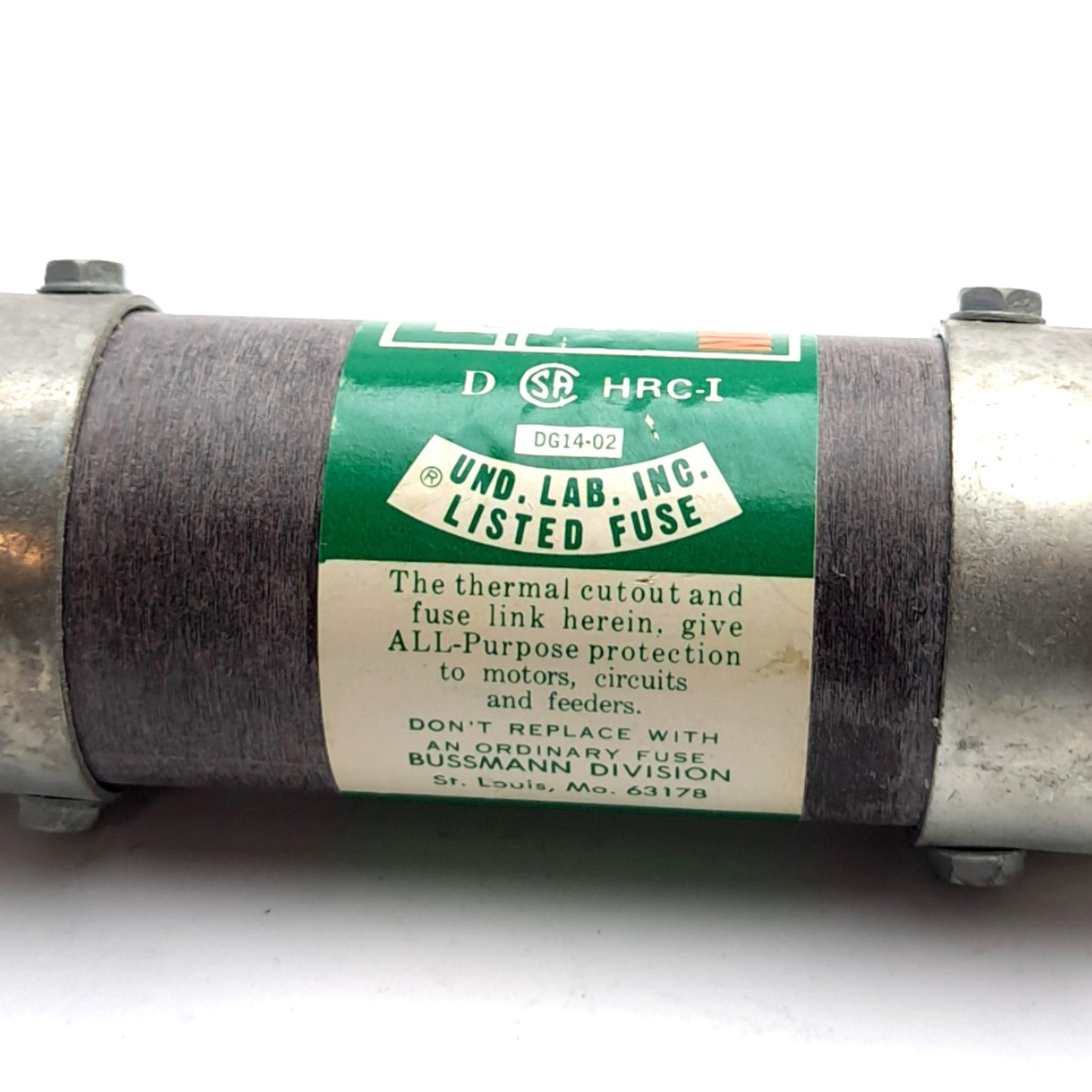 Used Bussmann FR-R200 Time Delay Fuse, Rating: 200A 250VAC, Class RK5