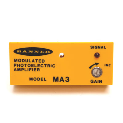 Banner MA3 MICRO-AMP Modulated Photoelectric Sensor Amplifier, 10-30VDC, NPN