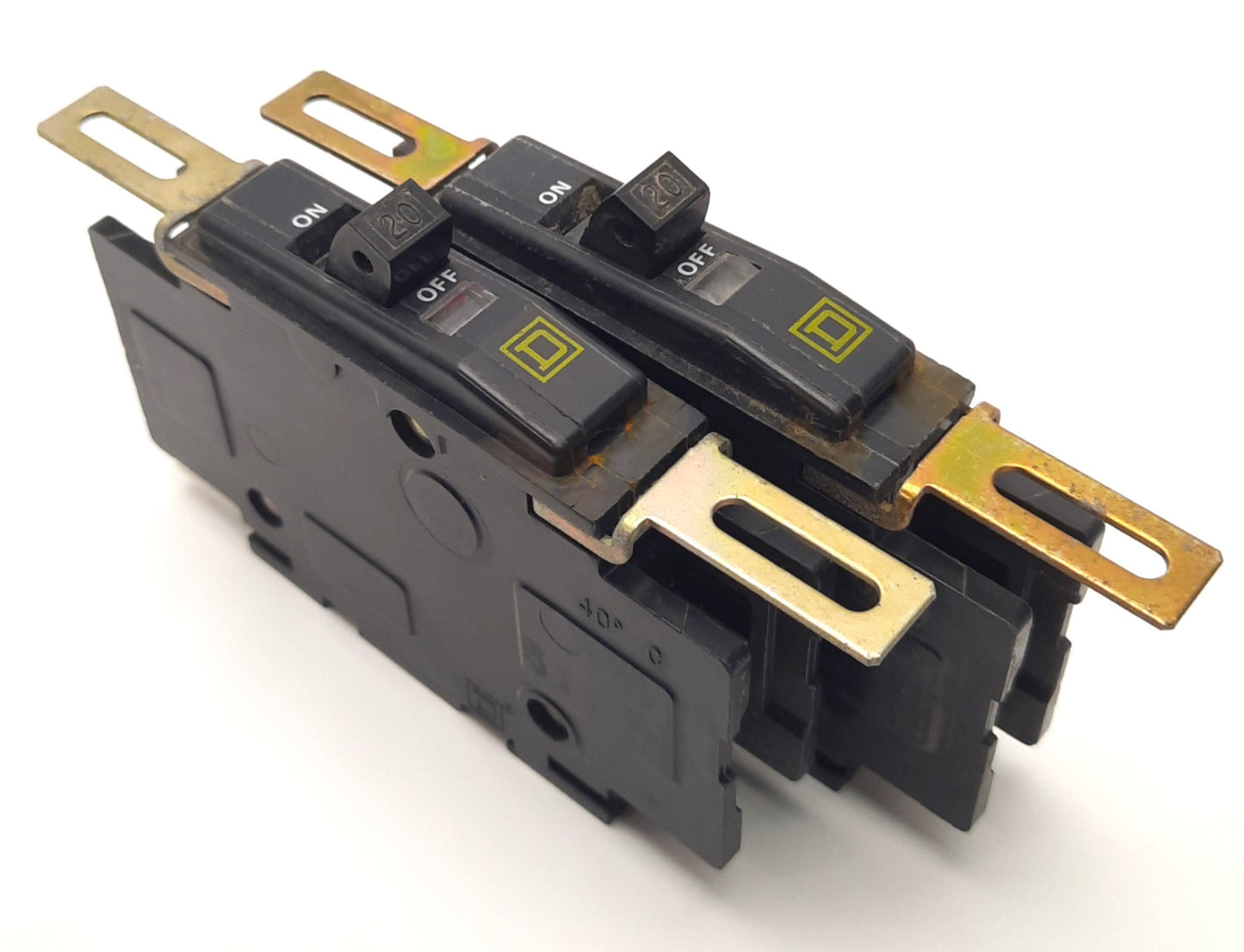 Used Lot of 2 Schneider Electric QOU120 SquareD Circuit Breaker 20A 1 Pole 120/240vAC