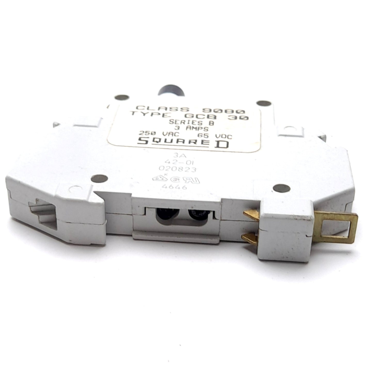 Used Square D Class 9080 GCB30, Circuit Breaker Series B, 3A 250VAC, 65v DC