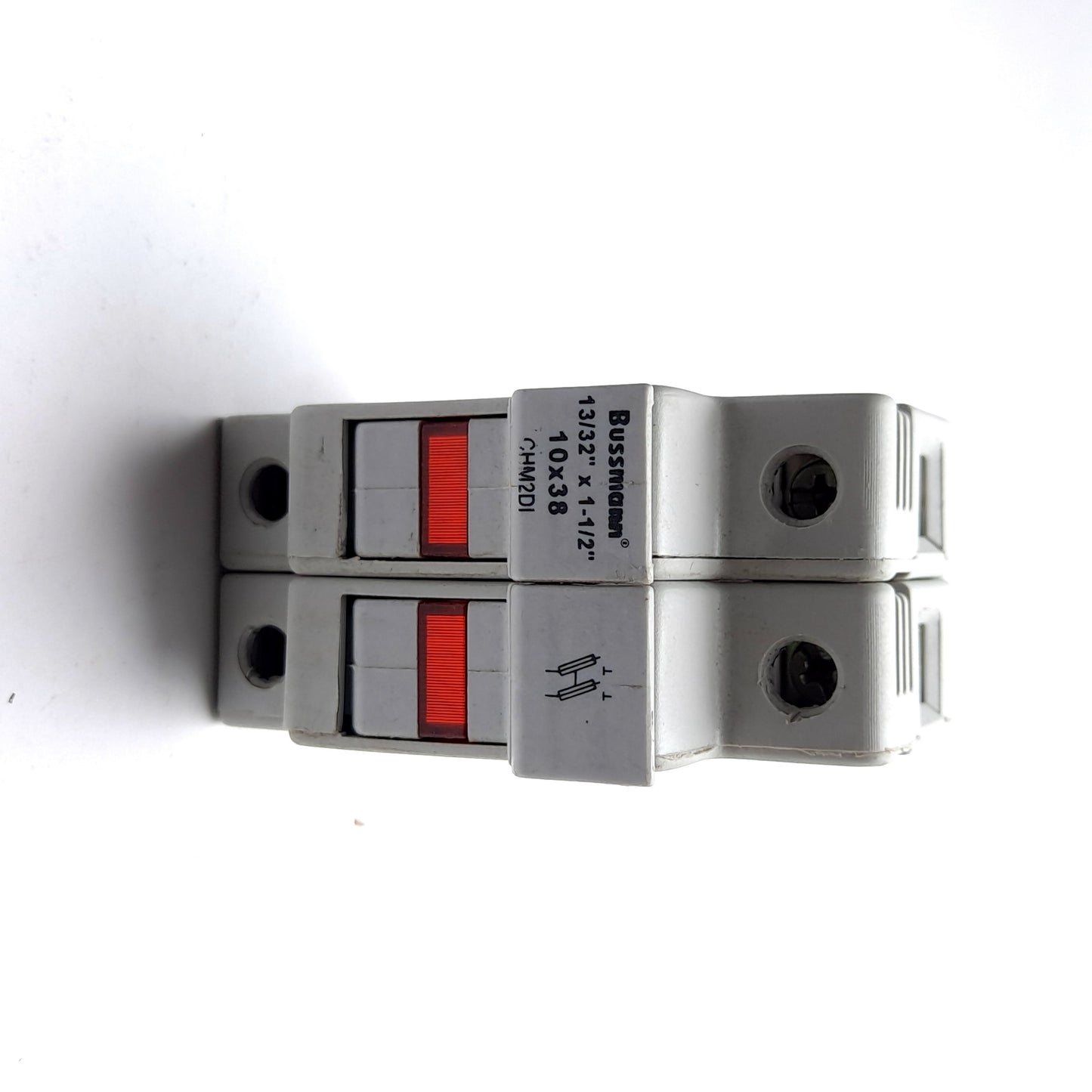 Used Bussmann CHM2DI Fuse Holder, Two-Poles, 10x38, 600V 30A, Class CC, DIN Rail