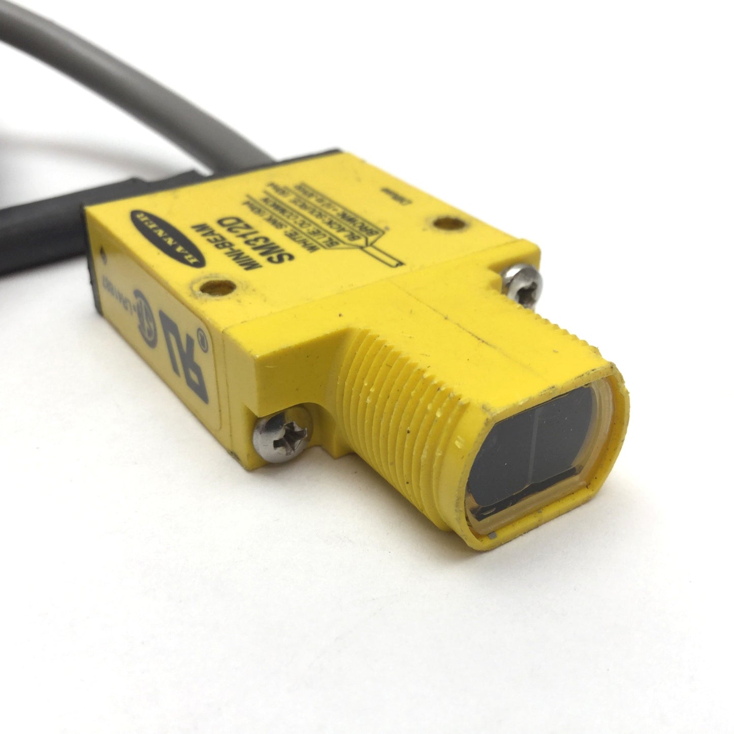 Used Banner SM312D Mini-Beam Photoelectric Sensor, NPN/PNP, Range 380mm, 10-30VDC