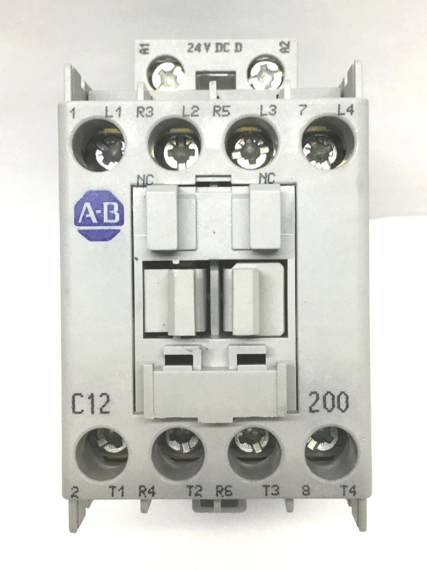 Used Allen Bradley 100-C12DJ200 Contactor, 24VDC Coil, 4-Pole, 2NO-2NC, 25A 600VAC