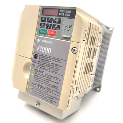 Used Yaskawa CIMR-VU4A0004FAA Variable Frequency Drive 2HP, 380-480VAC, 4.3A, 0-400Hz
